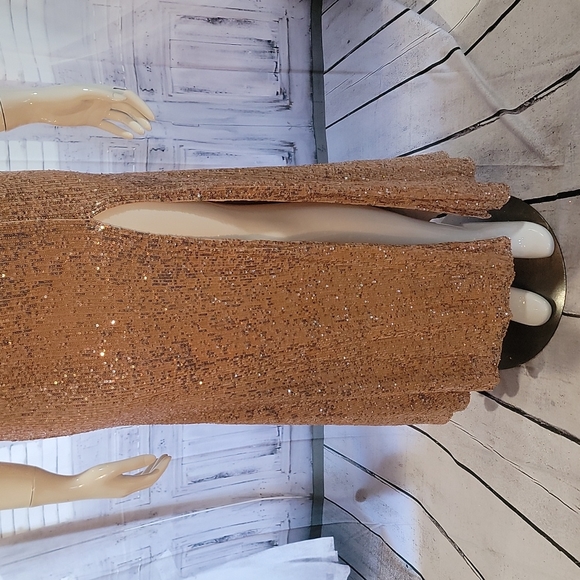 DEAR EMILIA MANY DIFFERENT NAMES MAXI DRESS GOLD - Picture 4 of 7